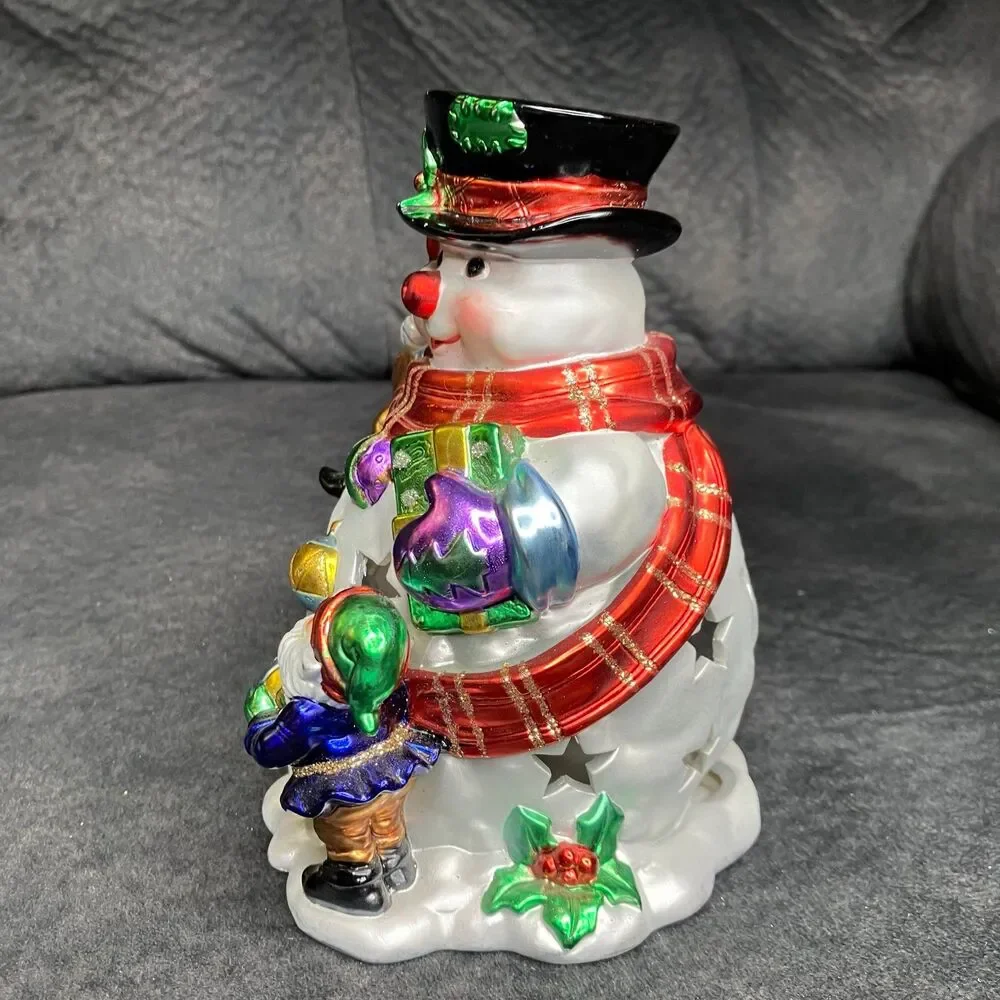 House Of Lloyd Christmas Around The World Shimmering Snowman Votive